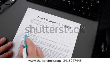 Non Compete Agreement. Business Competition Contract And Law Royalty-Free Stock Photo #2415297445