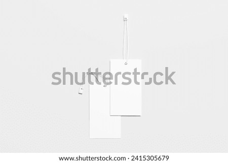 Blank paper price tag with string isolated on transparent background