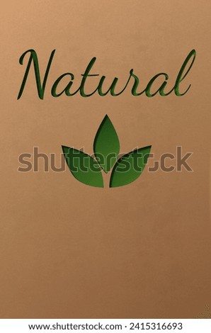 Paper cut, illustration with a green plant.