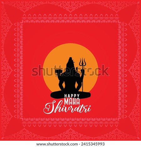 happy maha Shivratri mahadev black color, a Hindu festival celebrated of lord shiva night, English calligraphy. vector illustration design