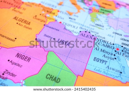 Map of Libya, Africa, world tourism, travel destination