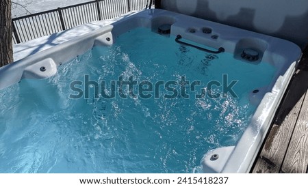 White Swim Spa Hot Tub with Jets On