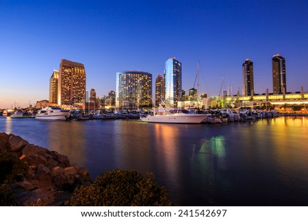 City View with Marina Bay at San Diego, California USA