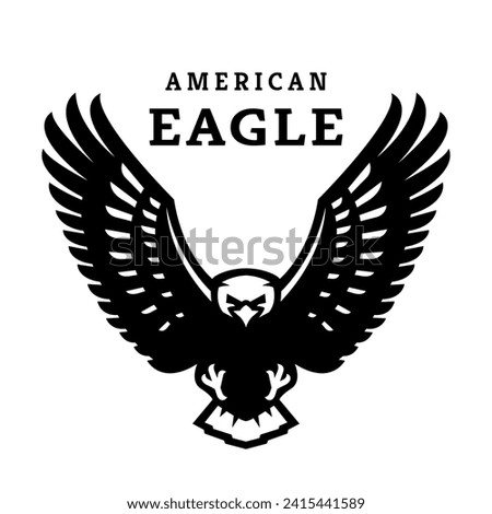 American eagle in flight. Vector illustration.