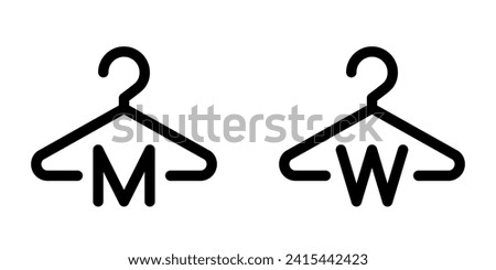 Set of changing room line icons. Vector graphics Royalty-Free Stock Photo #2415442423