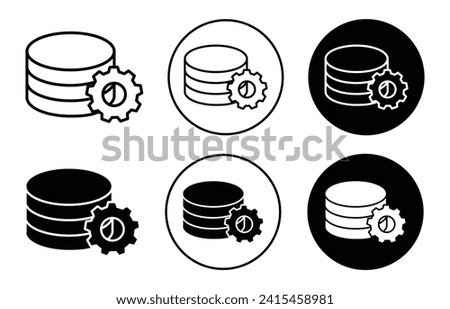 data base administrator outline line icon set sign for web app Royalty-Free Stock Photo #2415458981