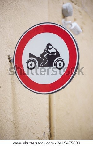 No bike, motorcycle not allowed, bike prohibited warning sign.