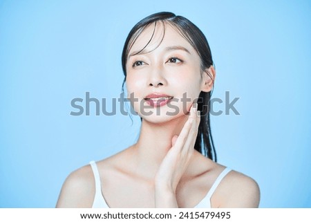 Beauty image - woman touching her face