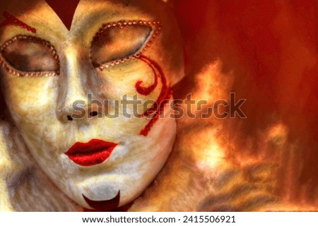 the elegant Ancient Venetian mask without eyes and without soul