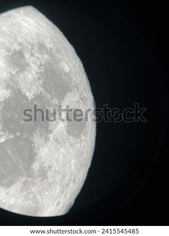 A picture of the moon taken with an astronomical telescope