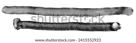 dark paint pen traces, felt-tip pen underlining, design asset, pen line. Royalty-Free Stock Photo #2415552923