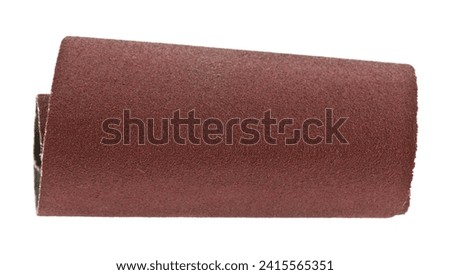 Sandpaper on white background. Detail for design. Design elements. Macro. Background for business cards, postcards and posters.