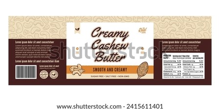 Vector cashew butter label design template