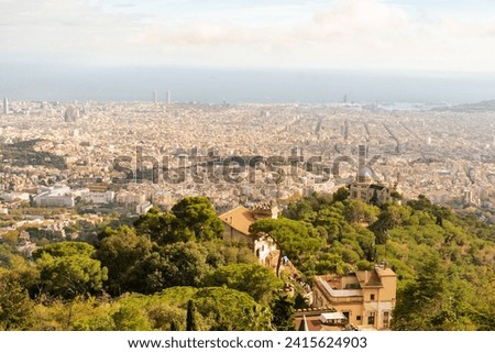 Top view of Barcelona on a sunny day