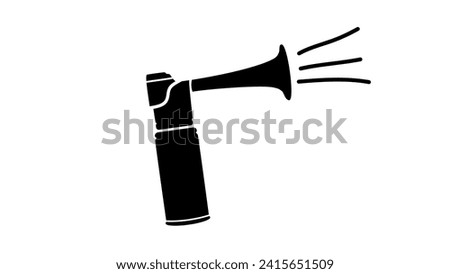 air horn, black isolated silhouette