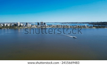 Aerial view of Perth Cityscape and Swan River, Australia. Royalty-Free Stock Photo #2415669483