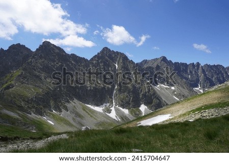 Hiking in Slovakian High Tatras during sunny days