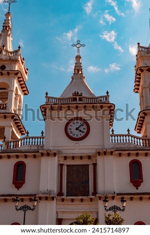 parish of San Cristóbal in Mazamitla, lower angle. Royalty-Free Stock Photo #2415714897
