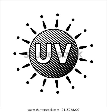 Ultraviolet Light Icon, Uv Ray Radiation, Form Of Electromagnetic Radiation Vector Art Illustration