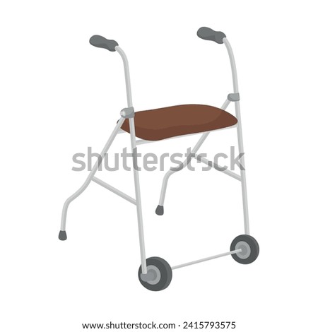 Wheeled walker on white background