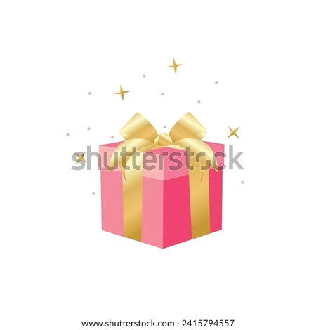 Gift box with on white background. Valentine's Day celebration
