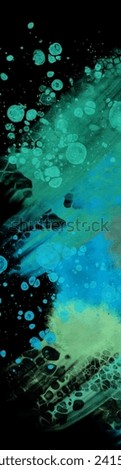 Modern blue flow background on black. Liquid shape in color banner. Art design for your design project. Vector illustration.