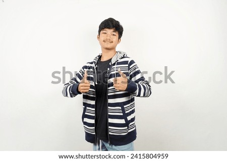 A boy wearing hoodie jacket