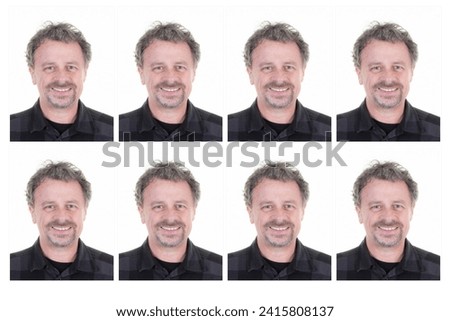 official handsome man portrait for passport driver licence document id photo concept
