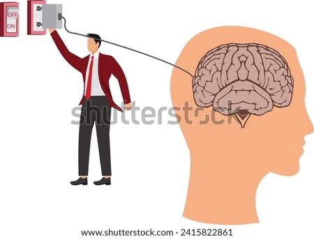 Businessman, Recharge the brain, Long press the plug to charge the brain and let the brain glow