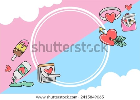 Valentines Day Frame Background Illustration