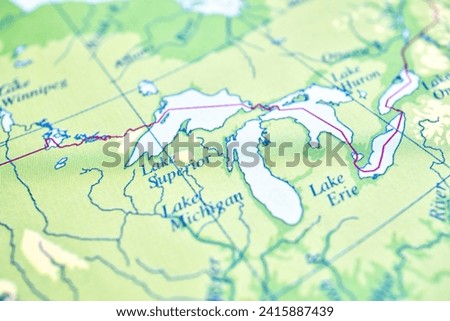 Map of the Great Lakes, Canada, USA , world tourism, travel destination