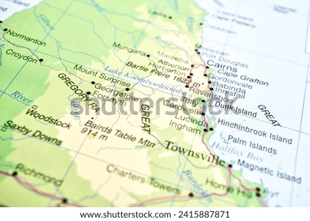Map of Far North Queensland, Australia, world tourism, travel destination