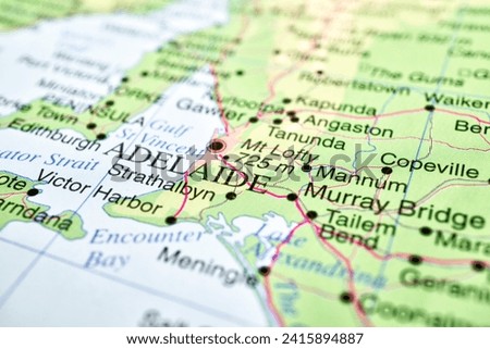 Map of Adelaide, South Australia, world tourism, travel destination