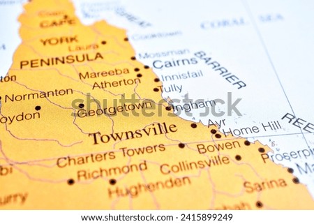 Map of Townsville, Queensland, Australia, world tourism, travel destination