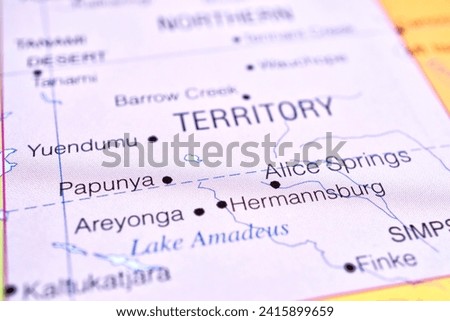 Map of Alice Springs, NT, Australia, world tourism, travel destination