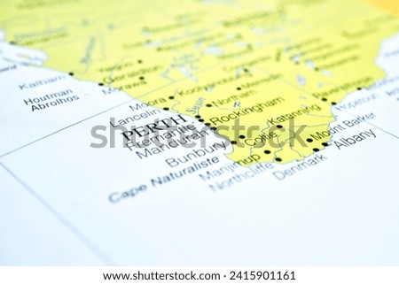 Map of Perth, Western Australia, world tourism, travel destination