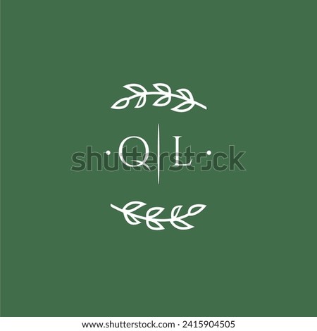 QL initial monogram wedding with creative design