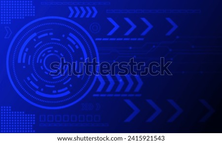 blue hud circles circuit with lines technology connecting network background