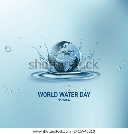 World Water Day. Water day creative. water splash vector illustration. 