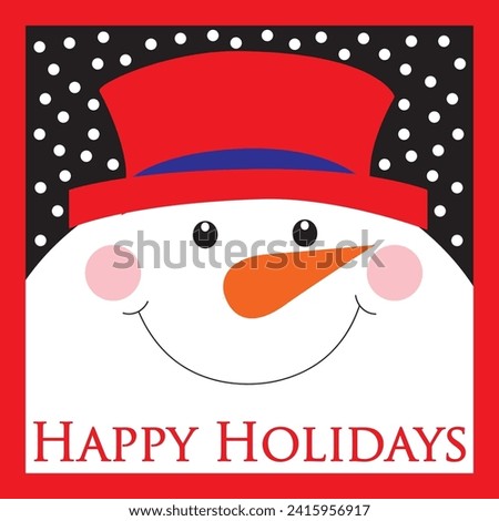 Cute christmas snowman for christmas card