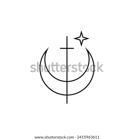 Vector month icon with star on white background. Icons for web, cards, backgrounds, prints or your other design.