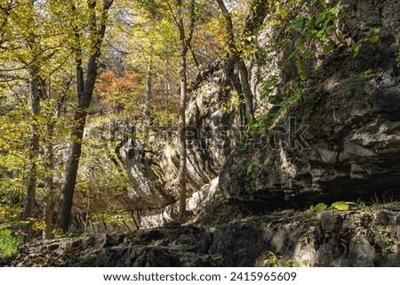 Rock formations in the Missouri hills, near the Lake of the Ozarks.