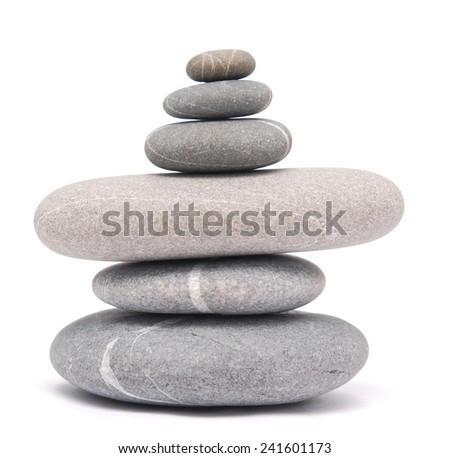 balancing stones isolated on white
