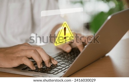 notice of a hacked system following a cyberattack on a network. compromised notion of information. online malware, cybercrime, and cybersecurity. Cybercriminals use hackers to steal information.  Royalty-Free Stock Photo #2416030029