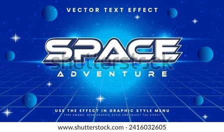Space Adventure 3D editable text effect with outer space style template Royalty-Free Stock Photo #2416032605