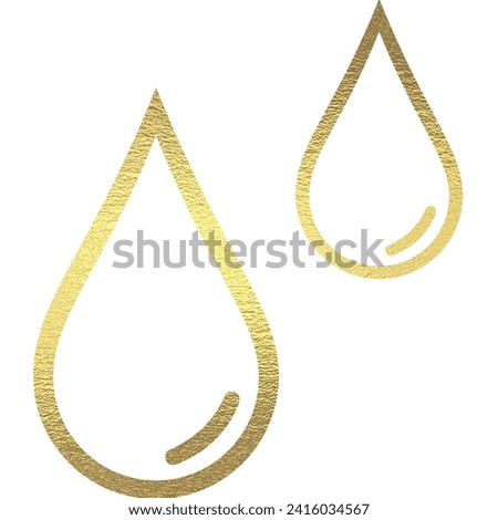 Water drops with golden texture