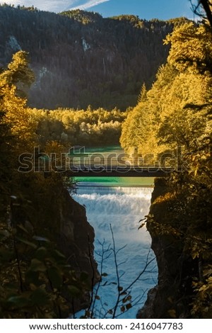 Alpine summer view with the famous Lechfall waterfalls at Fuessen, Bavaria, Germany Royalty-Free Stock Photo #2416047783