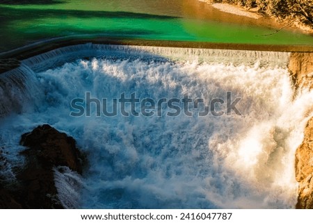 Alpine summer view with the famous Lechfall waterfalls at Fuessen, Bavaria, Germany Royalty-Free Stock Photo #2416047787