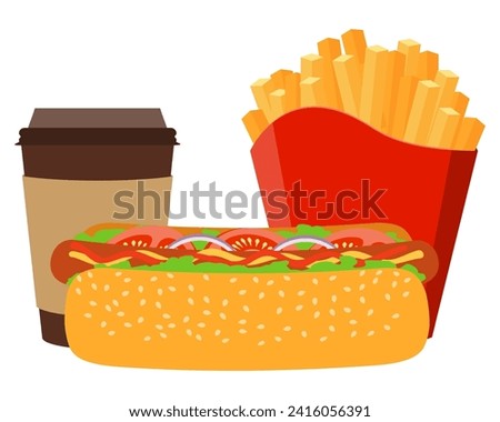 fast food icons vector illustration isolated on white background