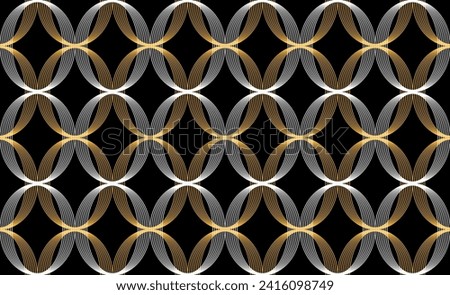 Seamless geometric chain pattern. Vector Illustration. Royalty-Free Stock Photo #2416098749